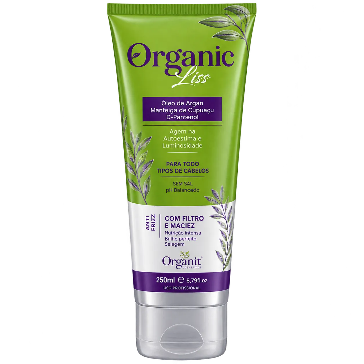 Organic Lizz anti-frizz hair treatment tube