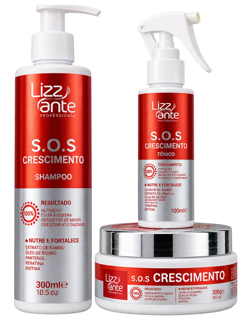 S.O.S Crescimento shampoo, hair tonic and hair mask kit